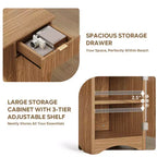 Bestier Bureau d'ordinateur 119,4 cm avec tiroir, bureau moderne pour la maison et le bureau avec armoire de rangement, bureau d'étude pour PC avec cannelures pour petits espaces