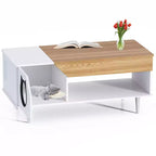 Table Basse de 45" pour Chat, Cache-litière Intégré, Meuble pour Chats avec Tiroir de Rangement pour Salon