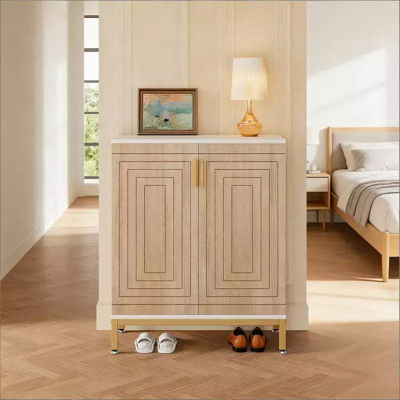 GDFStudio Larkin Modern 5 Tier Freestanding Wood Shoe Cabinet