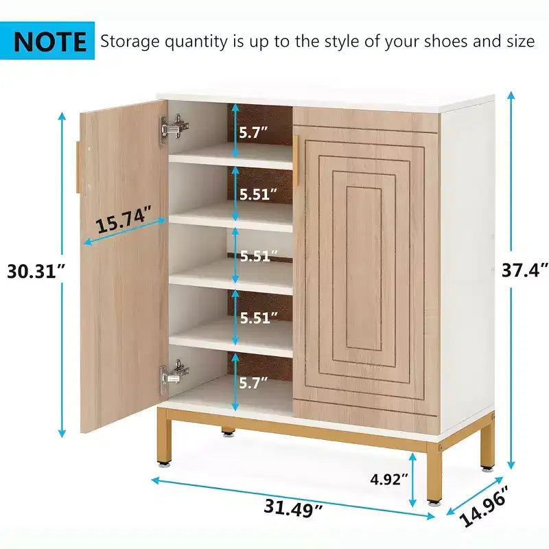 Meuble à chaussures autoportant moderne en bois à 5 niveaux Larkin de GDFStudio