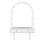Coiffeuse murale Whisen, Meuble-lavabo de maquillage flottant, Coiffeuse moderne avec miroir, Grand rangement