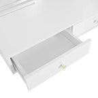 Coiffeuse murale Whisen, Meuble-lavabo de maquillage flottant, Coiffeuse moderne avec miroir, Grand rangement