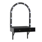 Coiffeuse murale Whisen, Meuble-lavabo de maquillage flottant, Coiffeuse moderne avec miroir, Grand rangement