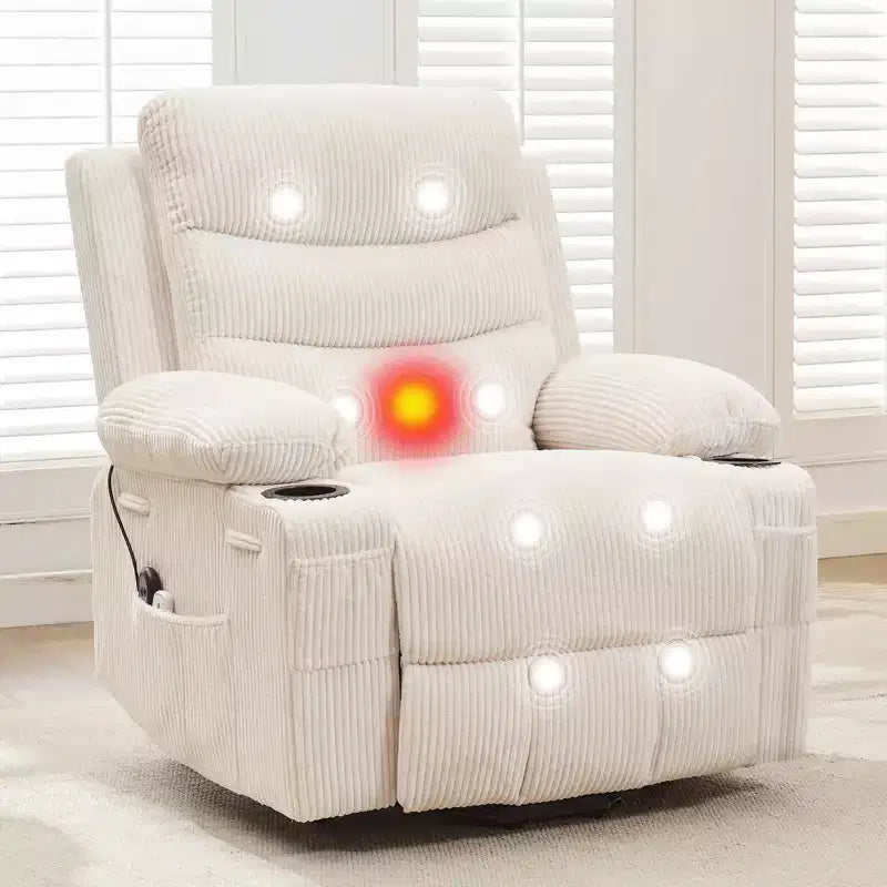 Fauteuil inclinable releveur électrique, fauteuils inclinables électriques avec massage par vibration et chauffage lombaire, fauteuil inclinable électrique monoplace à mouvement doux