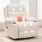 Fauteuil inclinable releveur électrique, fauteuils inclinables électriques avec massage par vibration et chauffage lombaire, fauteuil inclinable électrique monoplace à mouvement doux