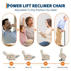 Fauteuil inclinable releveur électrique, fauteuils inclinables électriques avec massage par vibration et chauffage lombaire, fauteuil inclinable électrique monoplace à mouvement doux