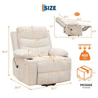 Fauteuil inclinable releveur électrique, fauteuils inclinables électriques avec massage par vibration et chauffage lombaire, fauteuil inclinable électrique monoplace à mouvement doux