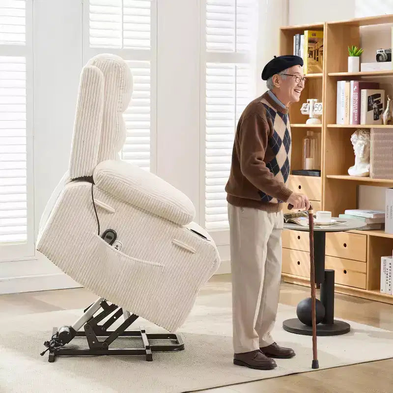 Fauteuil inclinable releveur électrique, fauteuils inclinables électriques avec massage par vibration et chauffage lombaire, fauteuil inclinable électrique monoplace à mouvement doux