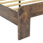 Lit plateforme pleine grandeur/grand lit/très grand lit avec tête de lit, cadre de lit plateforme en bois avec grand rangement sous le lit, brun foncé