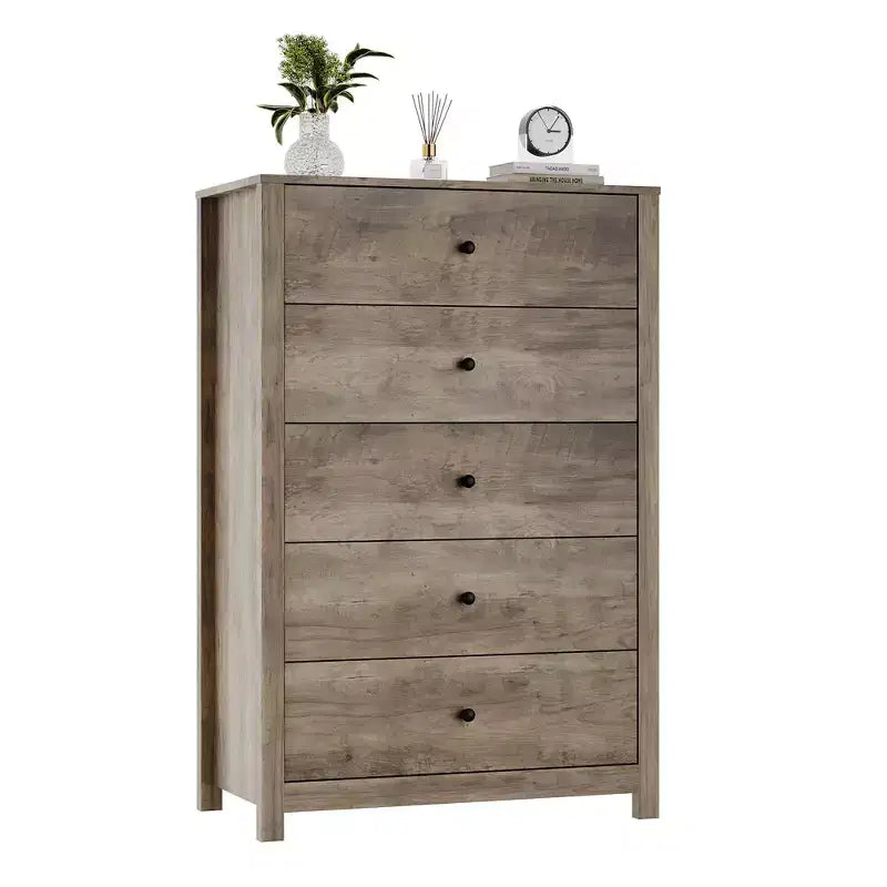 Commode à 5 tiroirs COZONY pour chambre à coucher, commode moderne en bois avec rangement profond pour salon, couloir, entrée