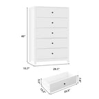 Commode à 5 tiroirs COZONY pour chambre à coucher, commode moderne en bois avec rangement profond pour salon, couloir, entrée
