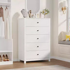 Commode à 5 tiroirs COZONY pour chambre à coucher, commode moderne en bois avec rangement profond pour salon, couloir, entrée