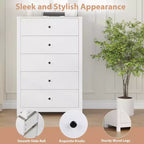 Commode à 5 tiroirs COZONY pour chambre à coucher, commode moderne en bois avec rangement profond pour salon, couloir, entrée