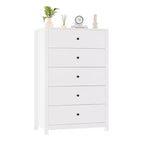 Commode à 5 tiroirs COZONY pour chambre à coucher, commode moderne en bois avec rangement profond pour salon, couloir, entrée