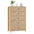 Commode à 5 tiroirs COZONY pour chambre à coucher, commode moderne en bois avec rangement profond pour salon, couloir, entrée