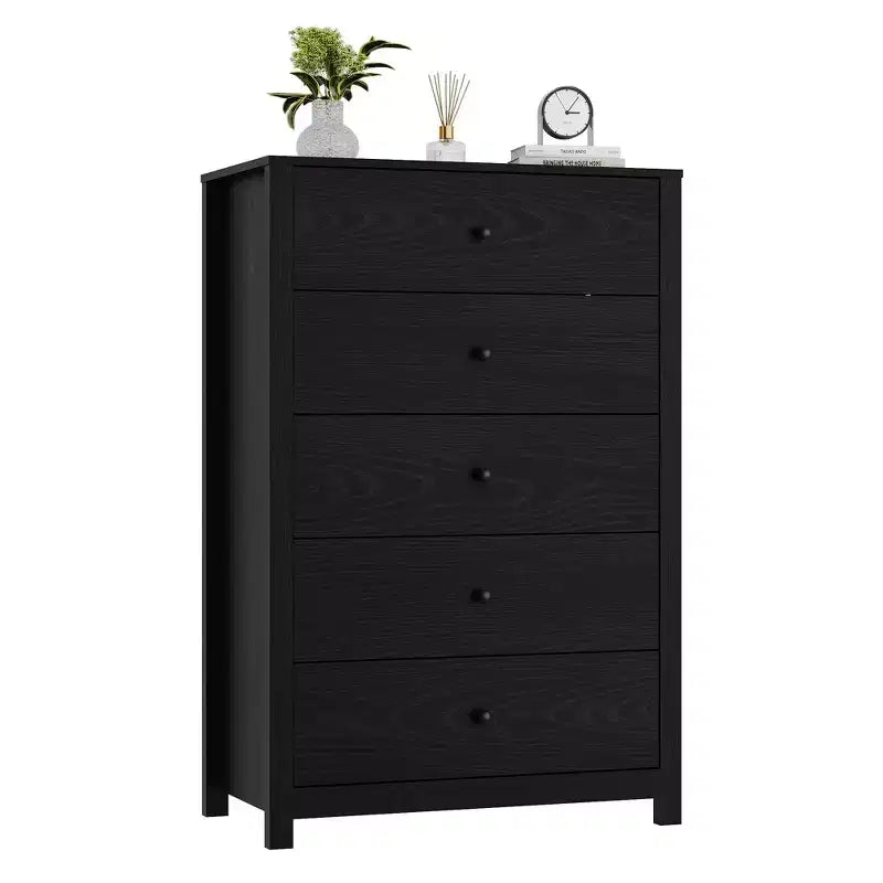 Commode à 5 tiroirs COZONY pour chambre à coucher, commode moderne en bois avec rangement profond pour salon, couloir, entrée