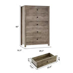 Commode à 5 tiroirs COZONY pour chambre à coucher, commode moderne en bois avec rangement profond pour salon, couloir, entrée