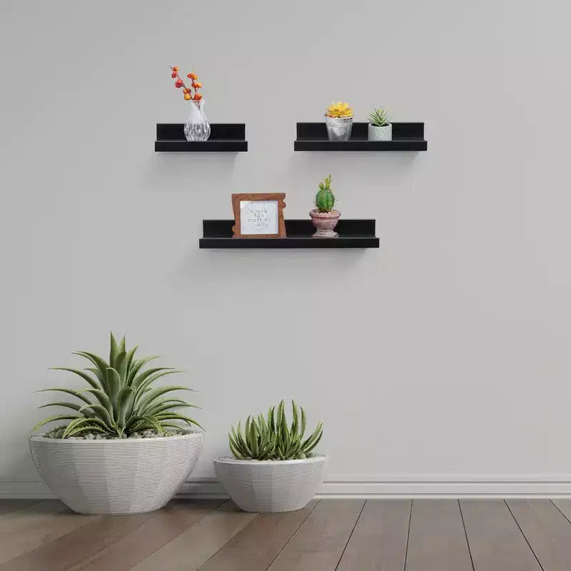 NAYSAYE Étagères Flottantes Murales en Bois avec Supports Invisibles pour Salle de Bain Chambre Salon Cuisine, Multicolore