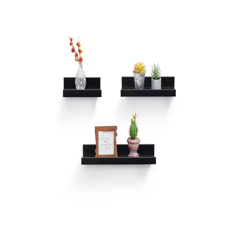 NAYSAYE Étagères Flottantes Murales en Bois avec Supports Invisibles pour Salle de Bain Chambre Salon Cuisine, Multicolore
