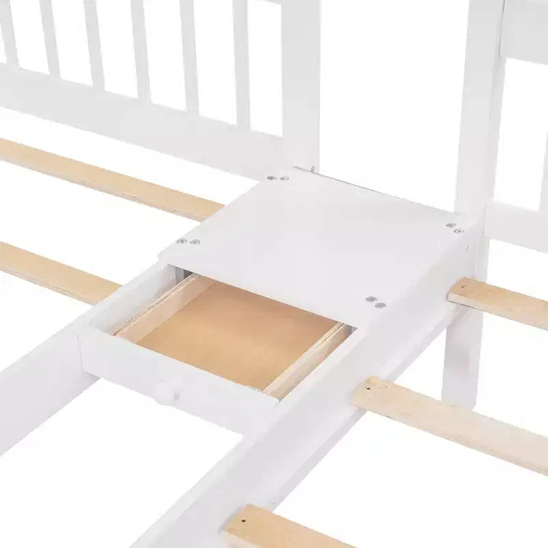 Lit superposé Luxystar en bois une place et demie sur lits jumeaux avec 6 tiroirs et escalier