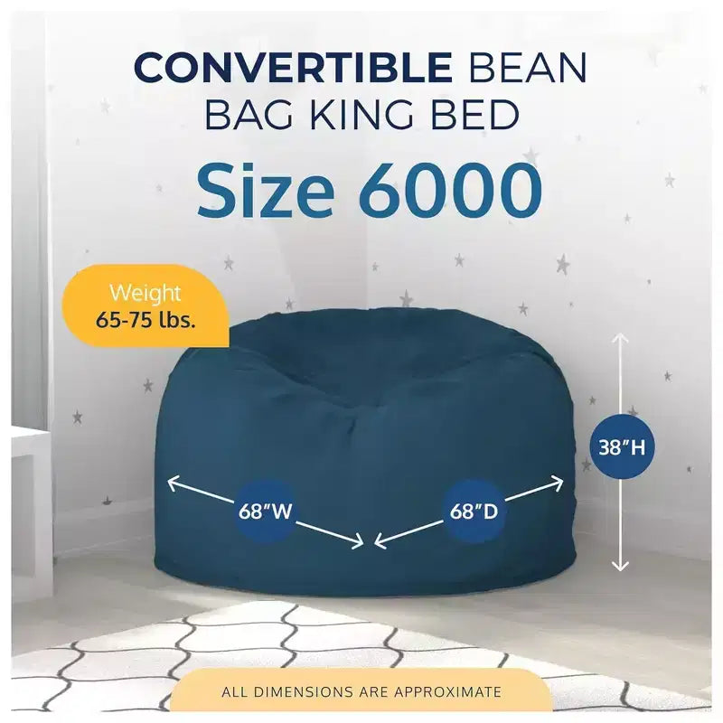 Pouf poire géant Ultimate Sack de 1,5 m en mousse avec repose-pieds, nuage