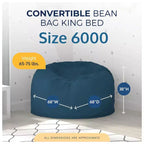 Pouf poire géant Ultimate Sack de 1,5 m en mousse avec repose-pieds, nuage