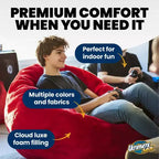 Pouf poire géant Ultimate Sack de 1,5 m en mousse avec repose-pieds, nuage
