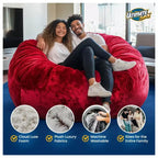 Pouf poire géant Ultimate Sack de 1,5 m en mousse avec repose-pieds, nuage