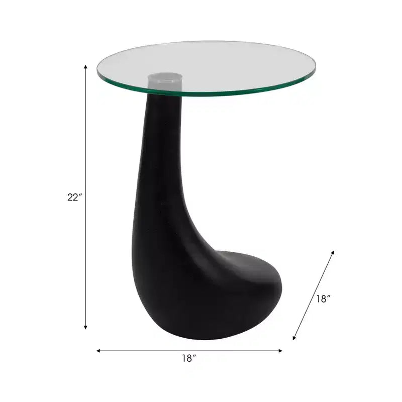 Table d'appoint ou table de chevet artistique pour la décoration intérieure - Table unique avec base en clubs de golf et plateau en verre pour bureau, chambre ou salon - 22 Noir