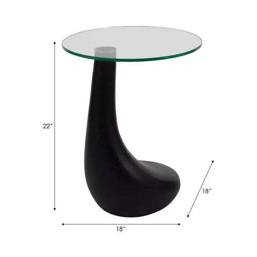 Table d'appoint ou table de chevet artistique pour la décoration intérieure - Table unique avec base en clubs de golf et plateau en verre pour bureau, chambre ou salon - 22 Noir