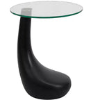 Table d'appoint ou table de chevet artistique pour la décoration intérieure - Table unique avec base en clubs de golf et plateau en verre pour bureau, chambre ou salon - 22 Noir