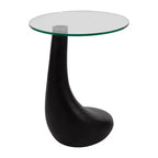 Table d'appoint ou table de chevet artistique pour la décoration intérieure - Table unique avec base en clubs de golf et plateau en verre pour bureau, chambre ou salon - 22 Noir
