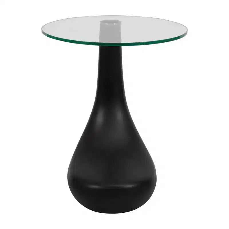 Table d'appoint ou table de chevet artistique pour la décoration intérieure - Table unique avec base en clubs de golf et plateau en verre pour bureau, chambre ou salon - 22 Noir