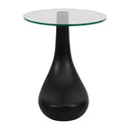 Table d'appoint ou table de chevet artistique pour la décoration intérieure - Table unique avec base en clubs de golf et plateau en verre pour bureau, chambre ou salon - 22 Noir
