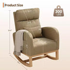 Fauteuil de relaxation moderne pour chambre de bébé - Fauteuil à bascule avec poches latérales et oreiller, Fauteuil ergonomique pour chambre d'allaitement, salon et chambre à coucher