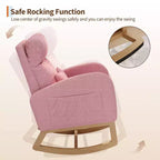 Fauteuil de relaxation moderne pour chambre de bébé - Fauteuil à bascule avec poches latérales et oreiller, Fauteuil ergonomique pour chambre d'allaitement, salon et chambre à coucher