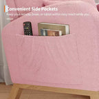 Fauteuil de relaxation moderne pour chambre de bébé - Fauteuil à bascule avec poches latérales et oreiller, Fauteuil ergonomique pour chambre d'allaitement, salon et chambre à coucher