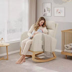 Fauteuil de relaxation moderne pour chambre de bébé - Fauteuil à bascule avec poches latérales et oreiller, Fauteuil ergonomique pour chambre d'allaitement, salon et chambre à coucher