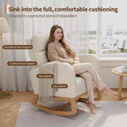 Fauteuil de relaxation moderne pour chambre de bébé - Fauteuil à bascule avec poches latérales et oreiller, Fauteuil ergonomique pour chambre d'allaitement, salon et chambre à coucher