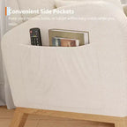 Fauteuil de relaxation moderne pour chambre de bébé - Fauteuil à bascule avec poches latérales et oreiller, Fauteuil ergonomique pour chambre d'allaitement, salon et chambre à coucher
