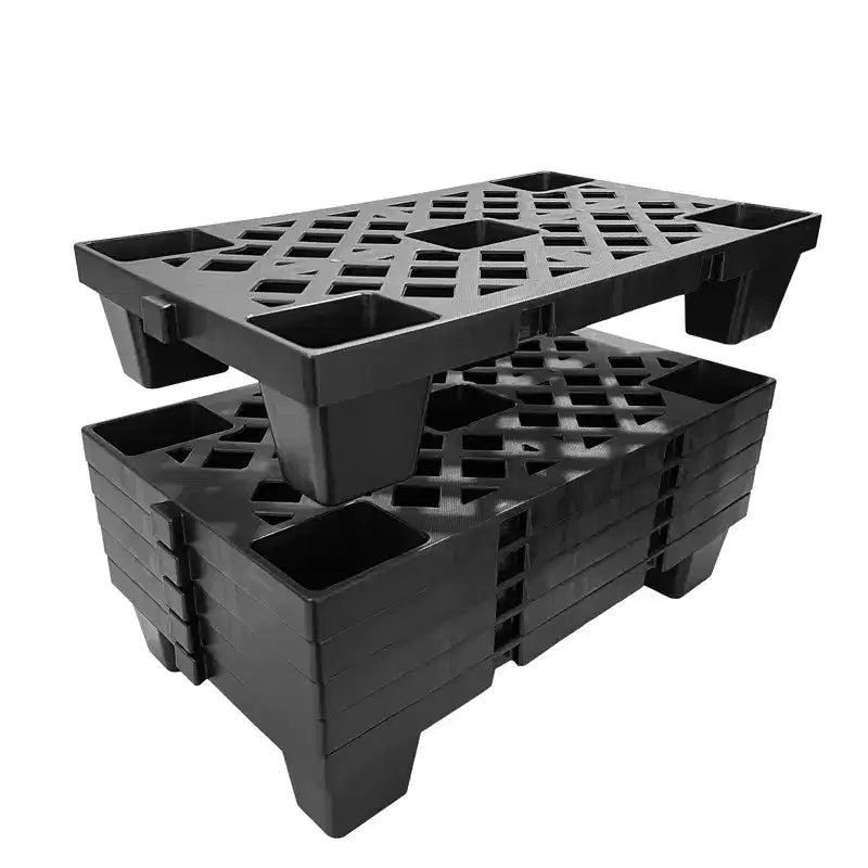Palettes en plastique, carreaux de sol emboîtables de 50 x 30 cm, emboîtables et empilables pour le stockage