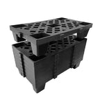 Palettes en plastique, carreaux de sol emboîtables de 50 x 30 cm, emboîtables et empilables pour le stockage