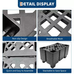 Palettes en plastique, carreaux de sol emboîtables de 50 x 30 cm, emboîtables et empilables pour le stockage