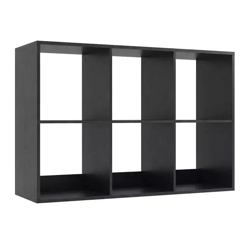 Costway Étagère Ouverte à 6 Cubes avec Kits Anti-basculement Étagère de Rangement Style Moderne pour Bureau Marron/Noir/Naturel/Blanc
