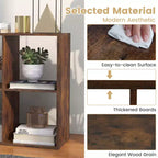 Costway Étagère Ouverte à 6 Cubes avec Kits Anti-basculement Étagère de Rangement Style Moderne pour Bureau Marron/Noir/Naturel/Blanc