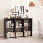 Costway Étagère Ouverte à 6 Cubes avec Kits Anti-basculement Étagère de Rangement Style Moderne pour Bureau Marron/Noir/Naturel/Blanc