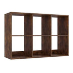 Costway Étagère Ouverte à 6 Cubes avec Kits Anti-basculement Étagère de Rangement Style Moderne pour Bureau Marron/Noir/Naturel/Blanc