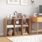 Costway Étagère Ouverte à 6 Cubes avec Kits Anti-basculement Étagère de Rangement Style Moderne pour Bureau Marron/Noir/Naturel/Blanc
