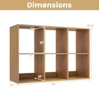 Costway Étagère Ouverte à 6 Cubes avec Kits Anti-basculement Étagère de Rangement Style Moderne pour Bureau Marron/Noir/Naturel/Blanc
