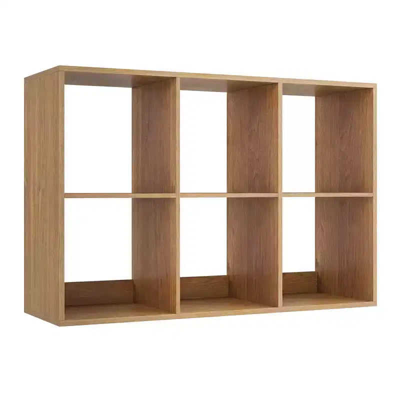 Costway Étagère Ouverte à 6 Cubes avec Kits Anti-basculement Étagère de Rangement Style Moderne pour Bureau Marron/Noir/Naturel/Blanc